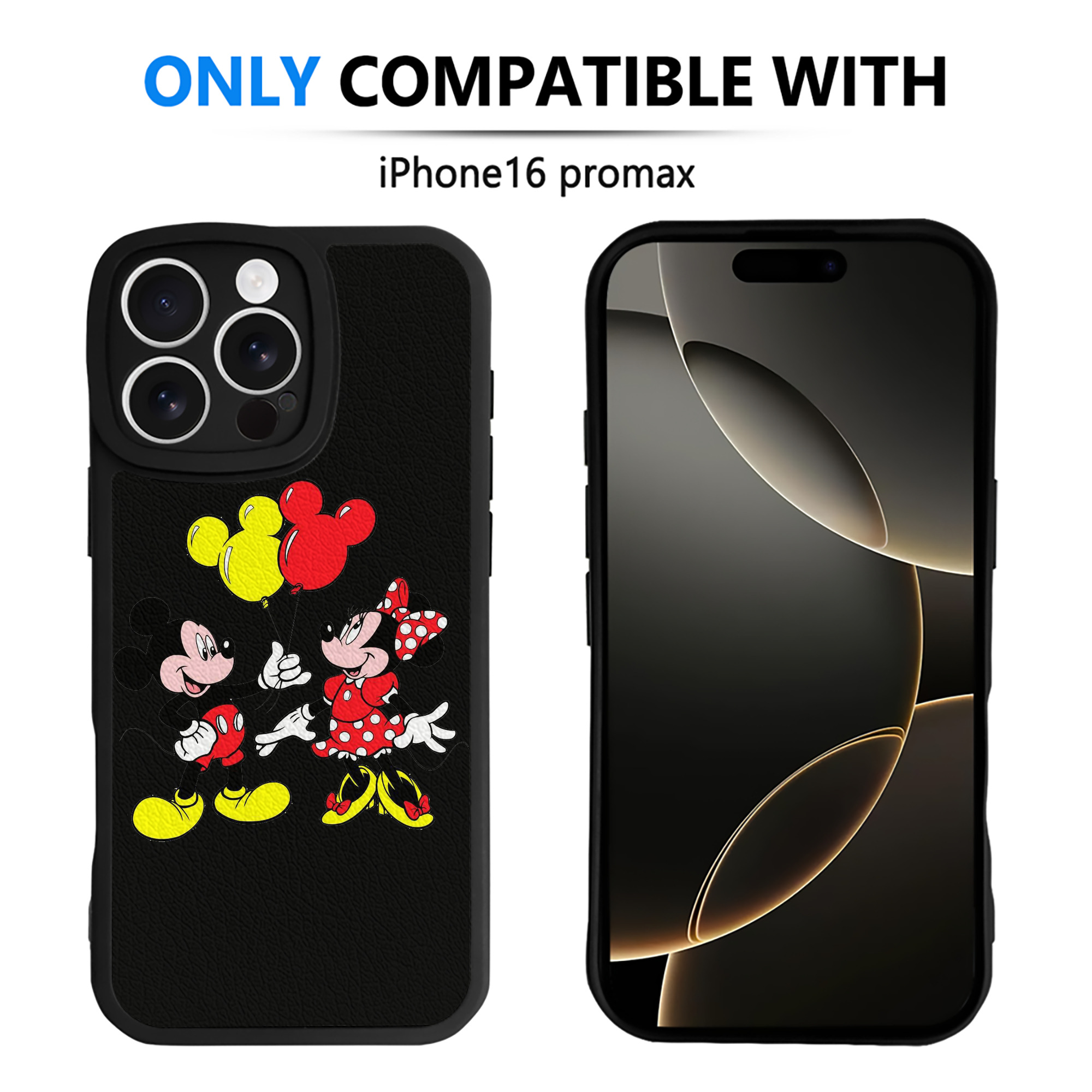 （画像用） ミッキーマウス Mickey Mouse 【iPhone 16シリーズ対応】シリコンスマホケース（レザー調） 材質：シリコン